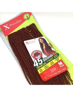 X-Pression Natural Tips Senegal Twist Hair Extensions 45 Strands 20" Color 350
